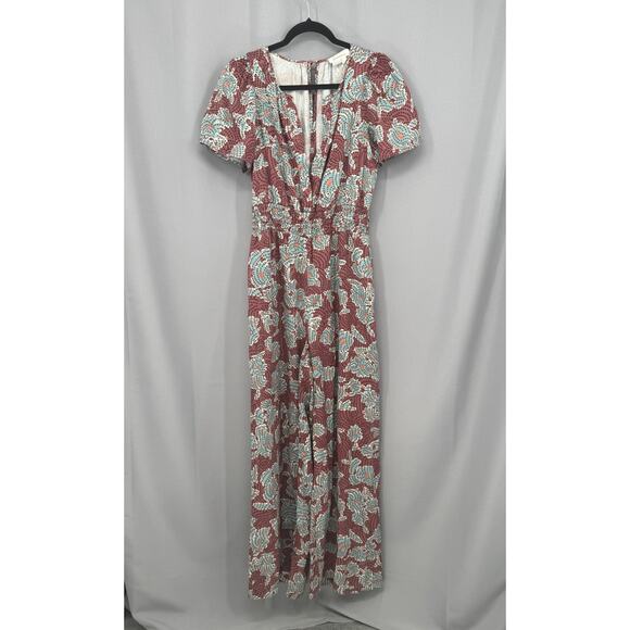 Anthropologie Pants - Anthropologie Jumpsuit Womens Small Mauve The Somerset Ruched Short Sleeve